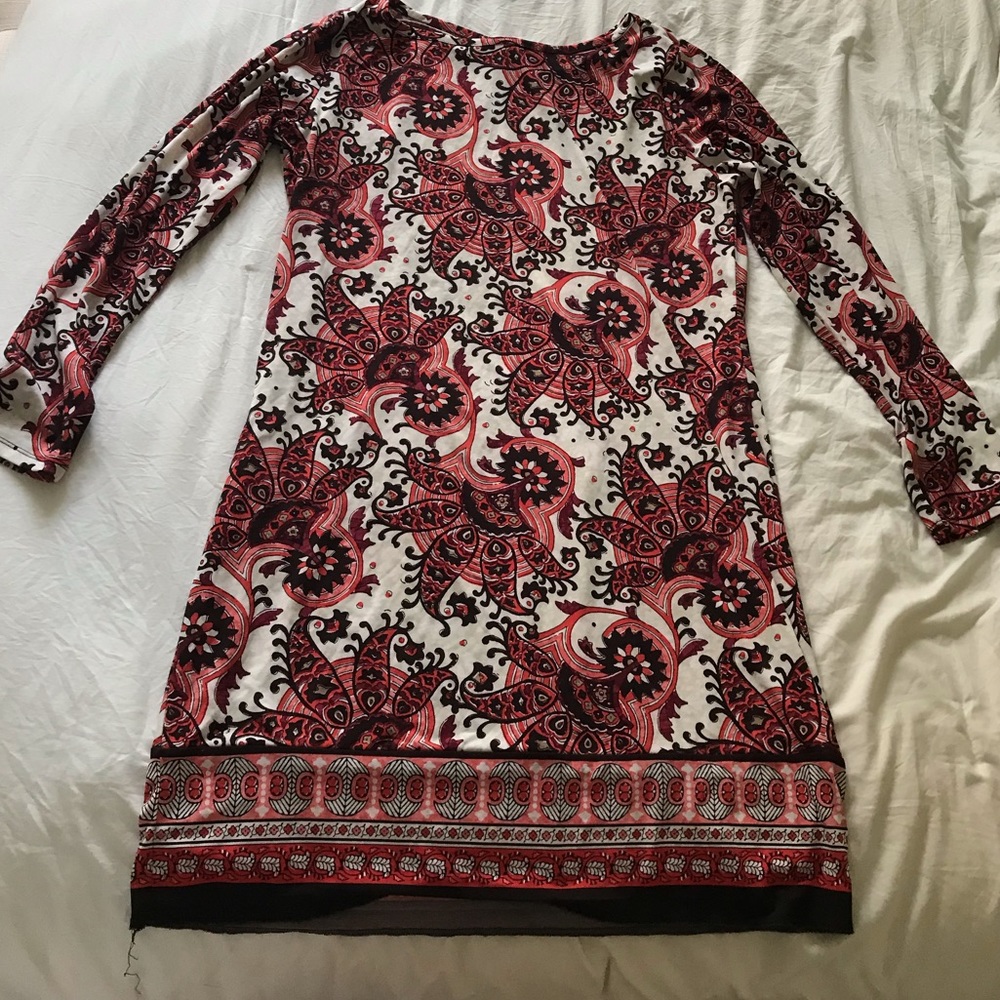 MICHAEL KORS long sleeve orange/red dress
